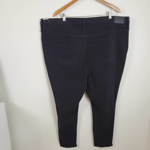 MADEWELL | HIGH RISE BUTTON FLY JEGGINGS BLACK DENIM JEAN RAW HEM PLUS SIZE 37 - Picture 9 of 17